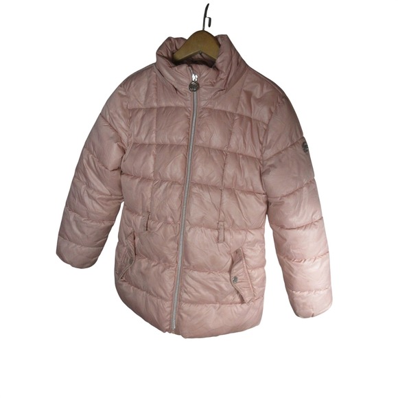 Michael Kors Other - Michael Kors Girls Pink Quilted Puffer Jacket Coat Size 10/12 MK Logo